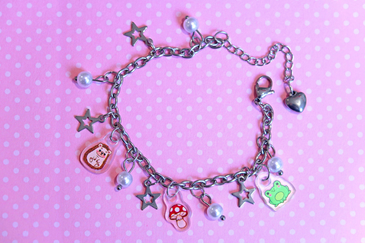 Cottage Core Acrylic Charm Bracelet