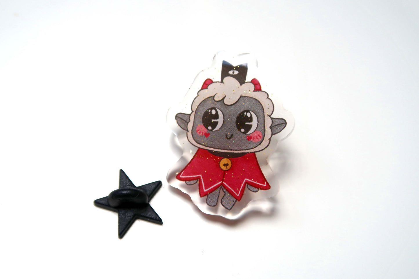 Cult of the Lamb Glitter Acrylic Pin