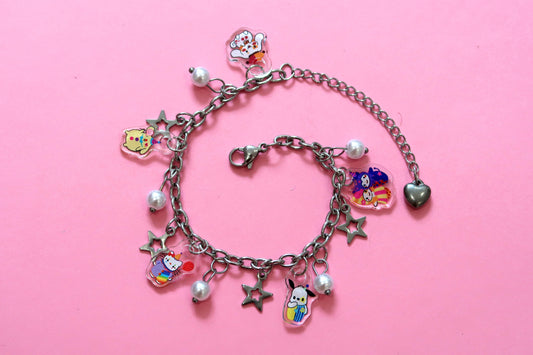 Confetti Clown Acrylic Charm Bracelet inspired by Sanrio (fan merch)