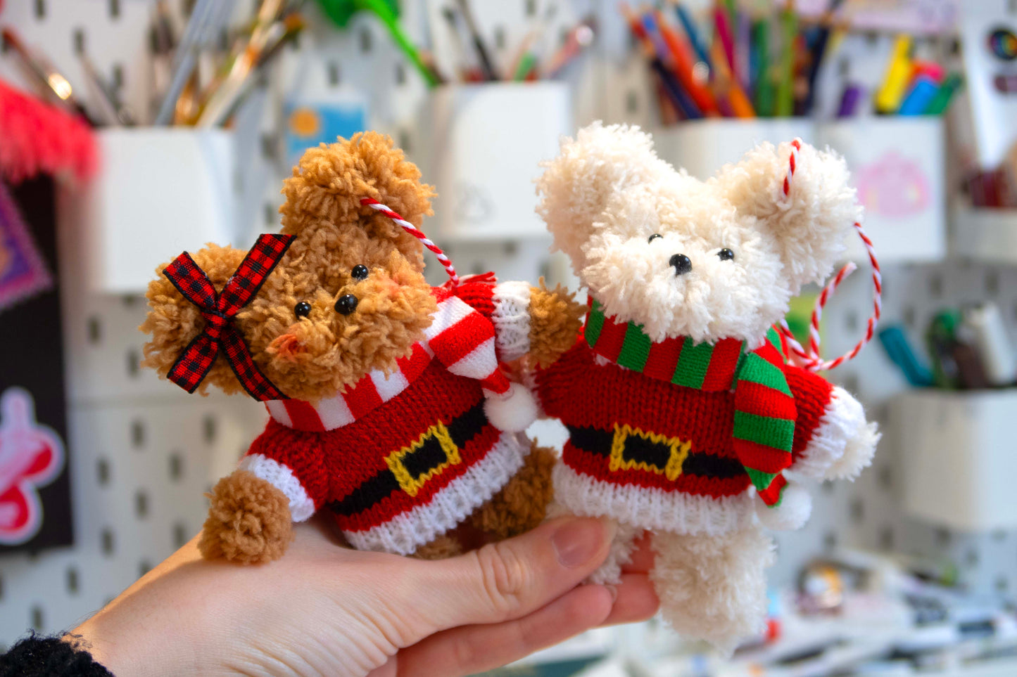 Moru Doll Bear and Bunny Christmas Decorations