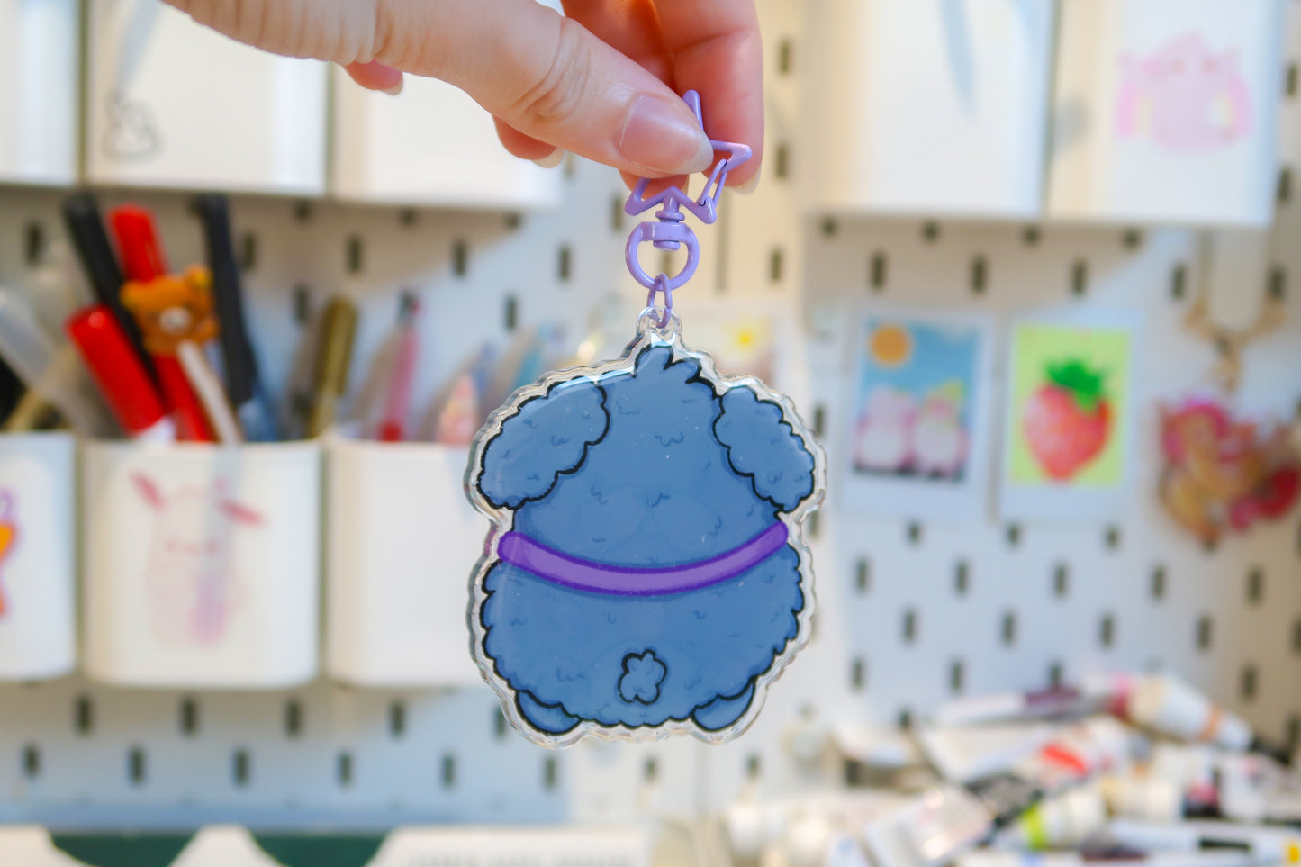 Round Dog Keyring