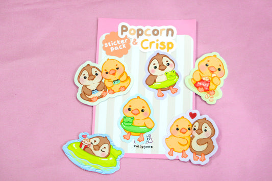 Popcorn & Crisp Ducks Sticker Set