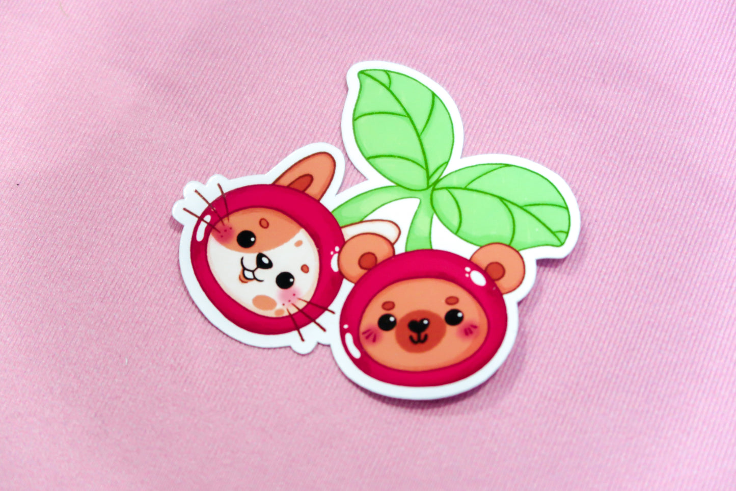 Cherry Bear & Rabbit Sticker