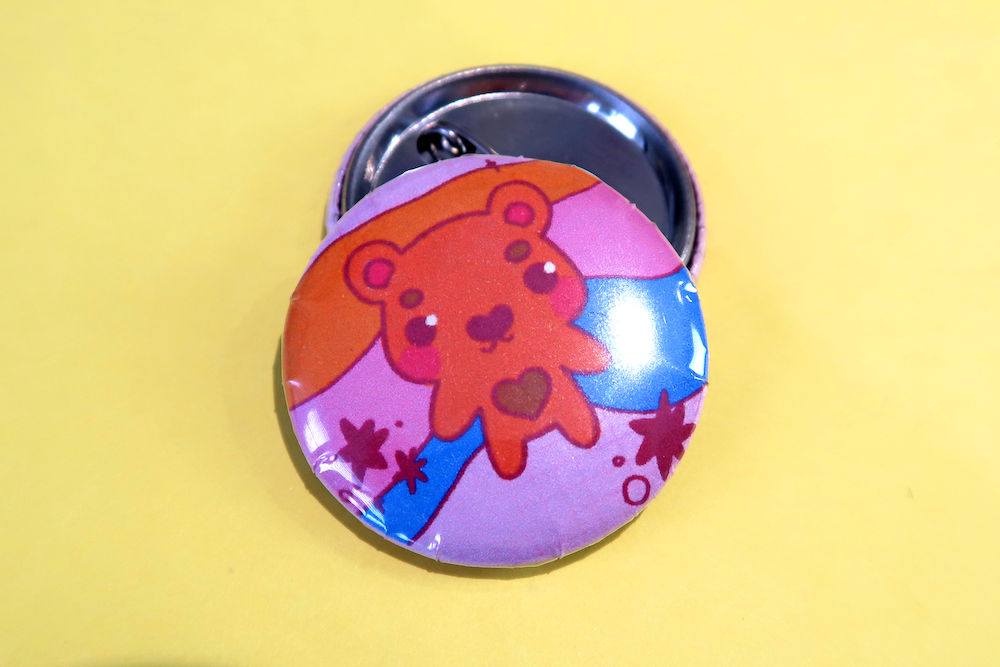 Kawaii Bear Button Badge