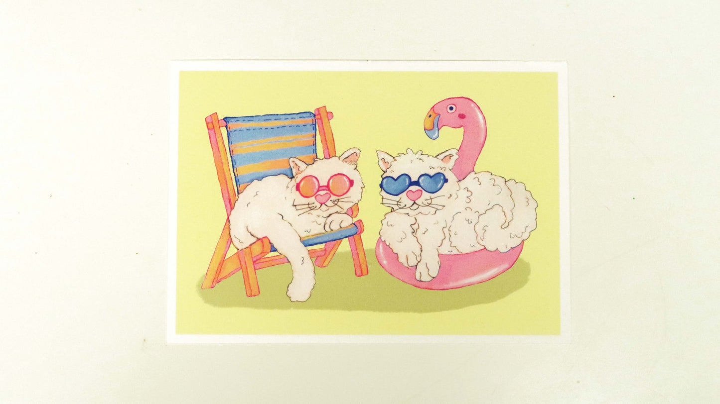 Summer Kitties Postcard Print