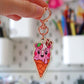 Wooden Strawberry Skunk Ice Cream Keyring