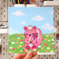Strawberry Skunk Flower Field 148mm Mini Print