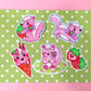 Strawberry Skunk Sticker Set (Pack of 5)