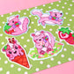 Strawberry Skunk Sticker Set (Pack of 5)