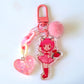 Tokyo Mew Mew glitter acrylic keyring w/ charms - Mew Mew Power