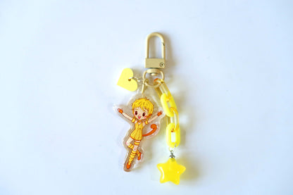 Tokyo Mew Mew glitter acrylic keyring w/ charms - Mew Mew Power