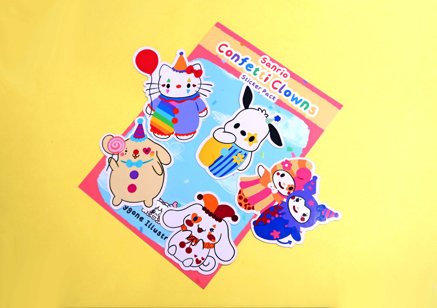 Sanrio Confetti Clowns Sticker Set (Pack of 5)