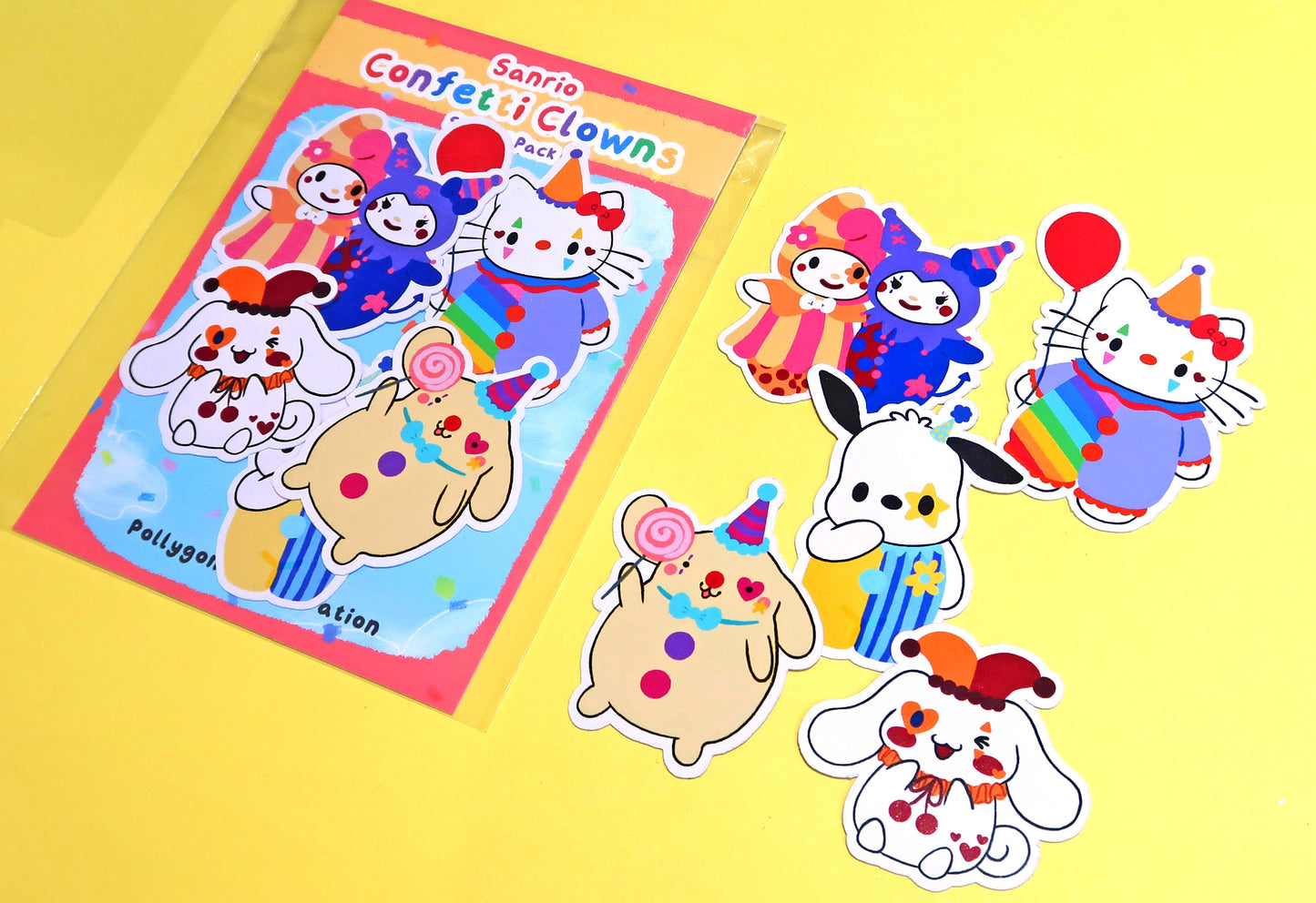 Sanrio Confetti Clowns Sticker Set (Pack of 5)