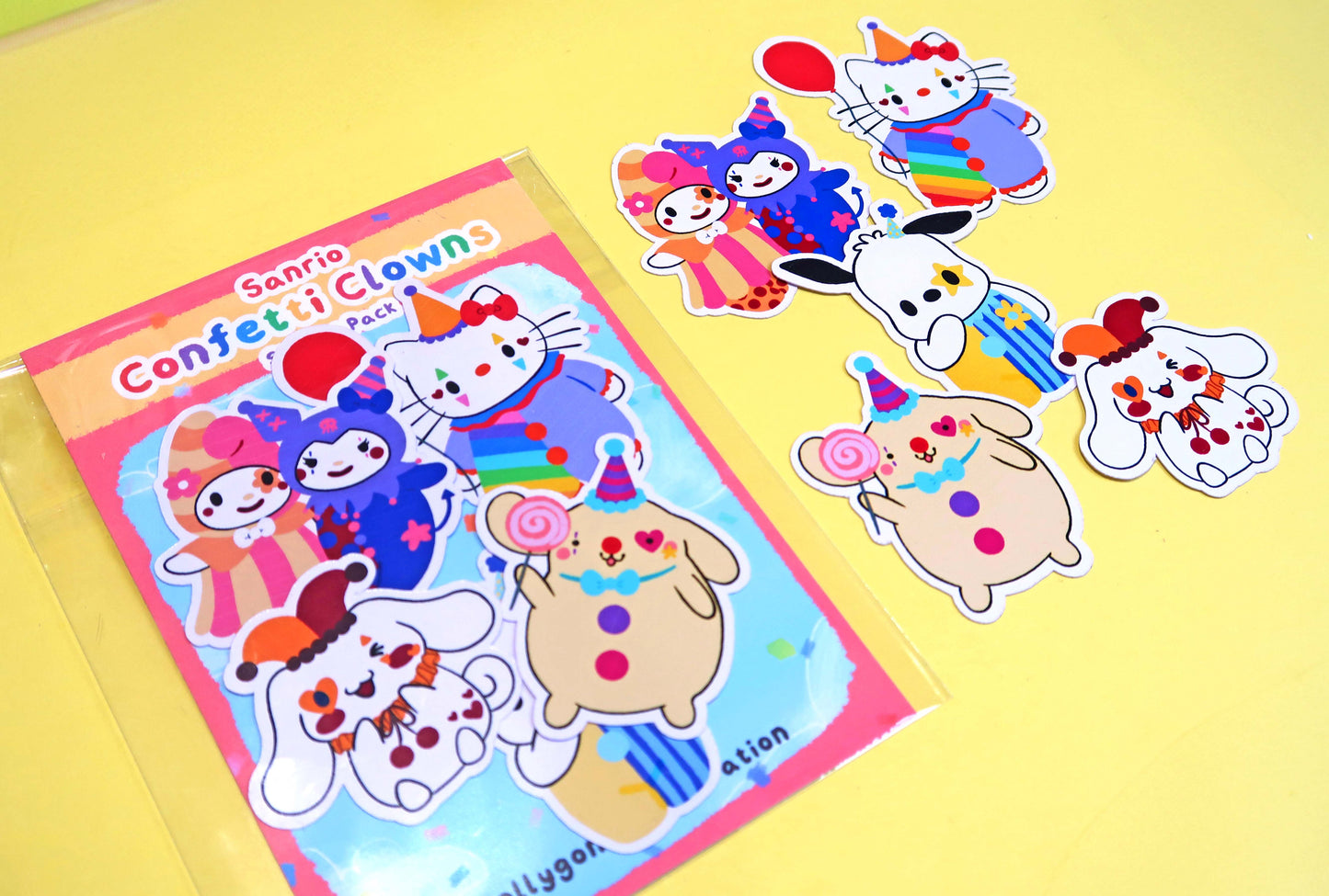 Sanrio Confetti Clowns Sticker Set (Pack of 5)