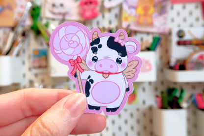 Sweet Pink Cow Sticker