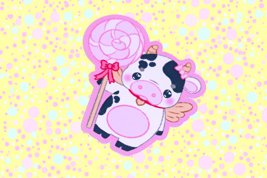 Sweet Pink Cow Sticker