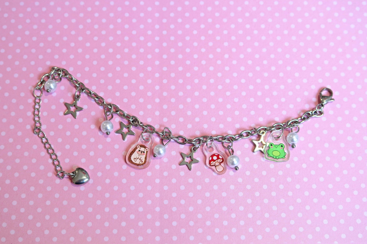 Cottage Core Acrylic Charm Bracelet