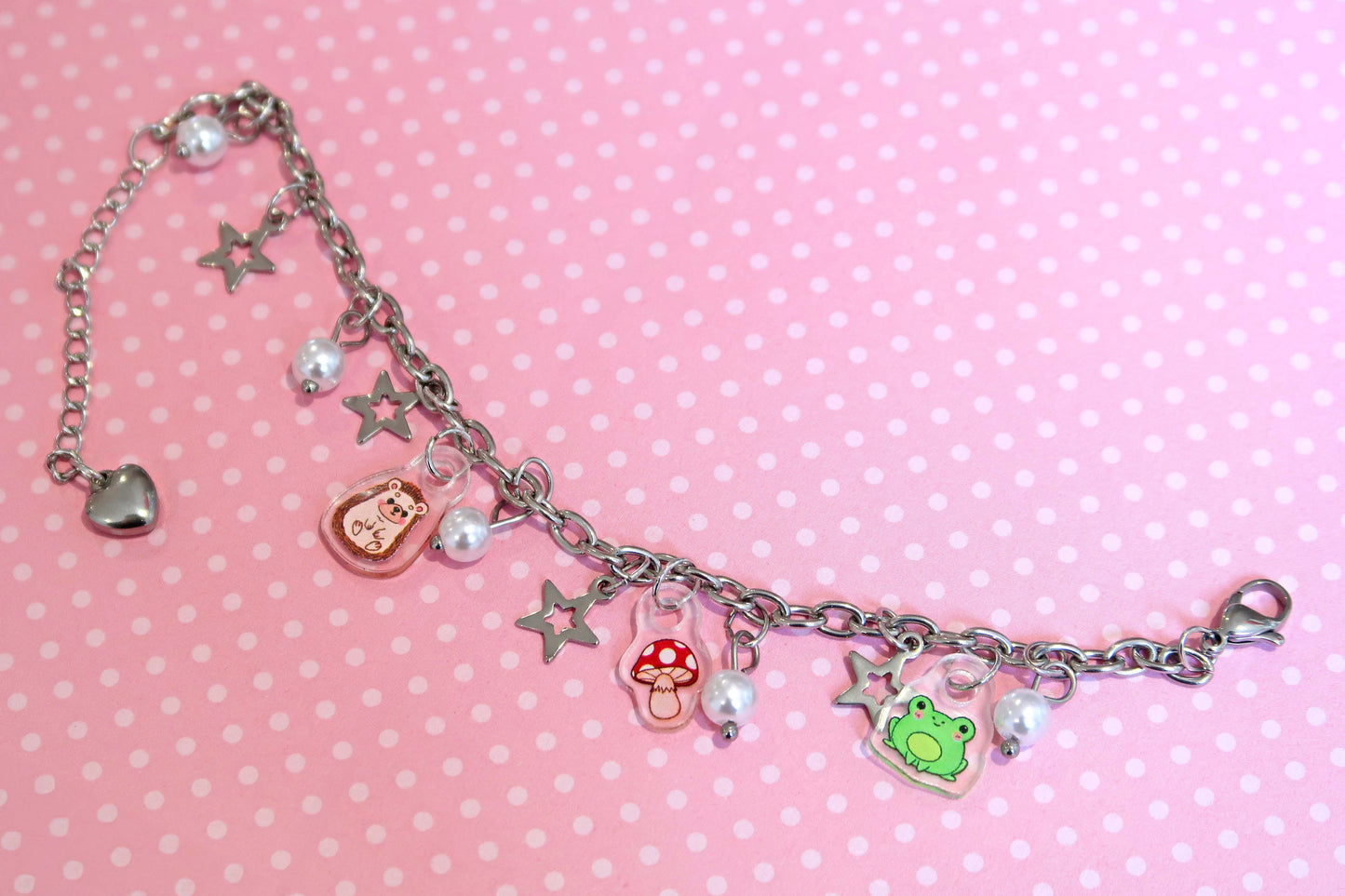 Cottage Core Acrylic Charm Bracelet