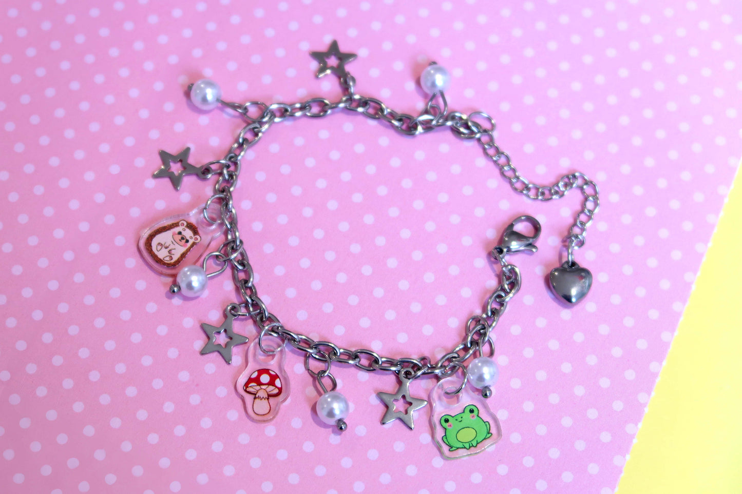 Cottage Core Acrylic Charm Bracelet