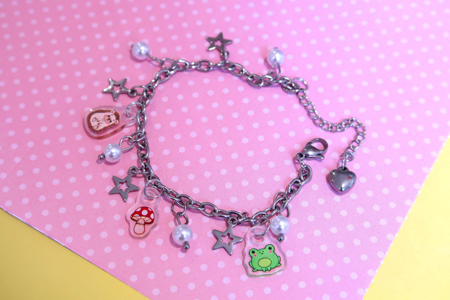 Cottage Core Acrylic Charm Bracelet