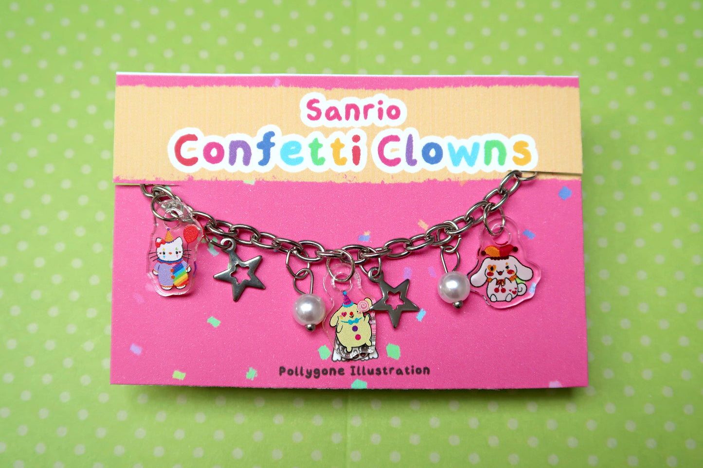 Sanrio Confetti Clown Acrylic Charm Bracelet