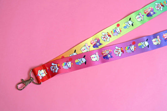 Sanrio Confetti Clown Rainbow Lanyard