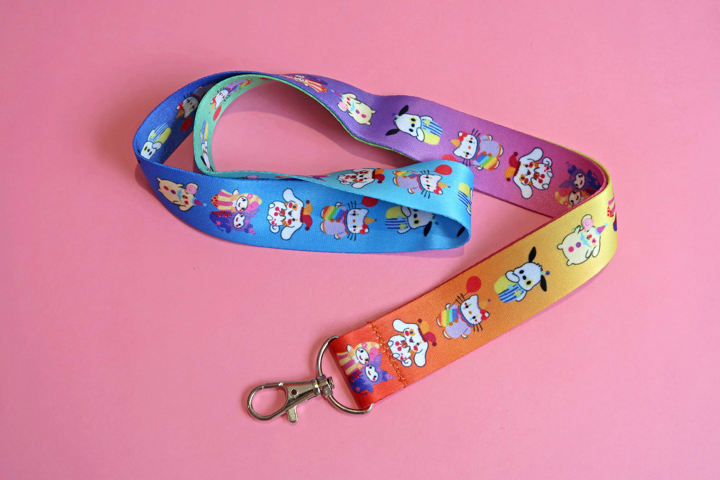 Sanrio Confetti Clown Rainbow Lanyard