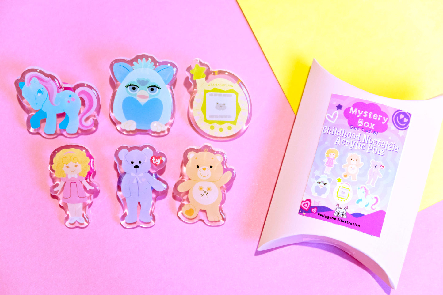 Childhood Nostalgia Mystery Box Acrylic Pins Surprise