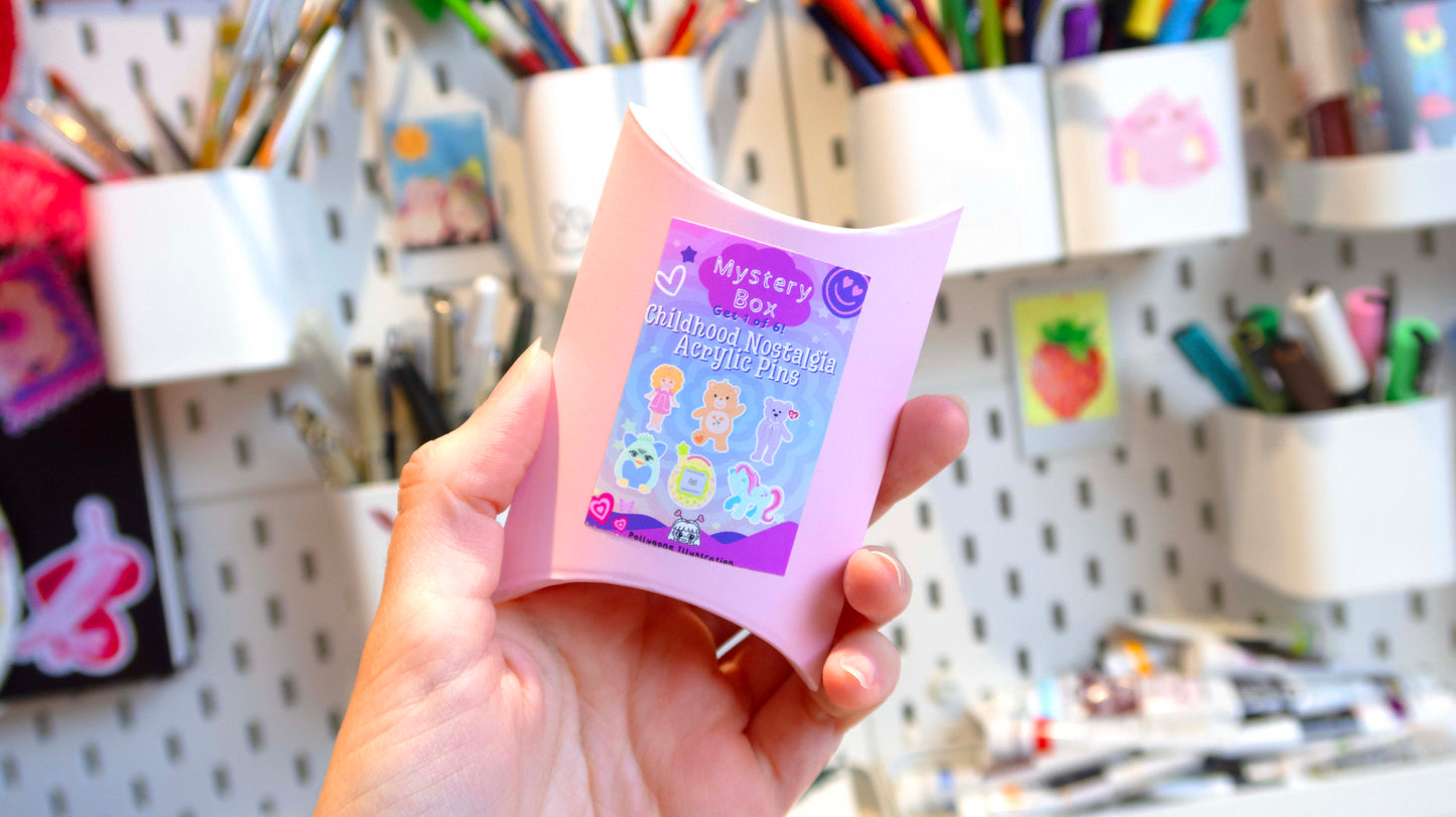 Childhood Nostalgia Mystery Box Acrylic Pins Surprise