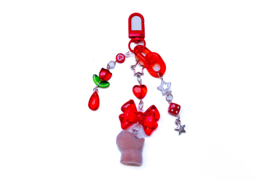 Fuzzy Capybara Beaded Keyring