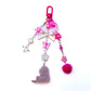 Fuzzy Pink Otter Beaded Keyring