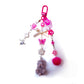 Fuzzy Pink Otter Beaded Keyring