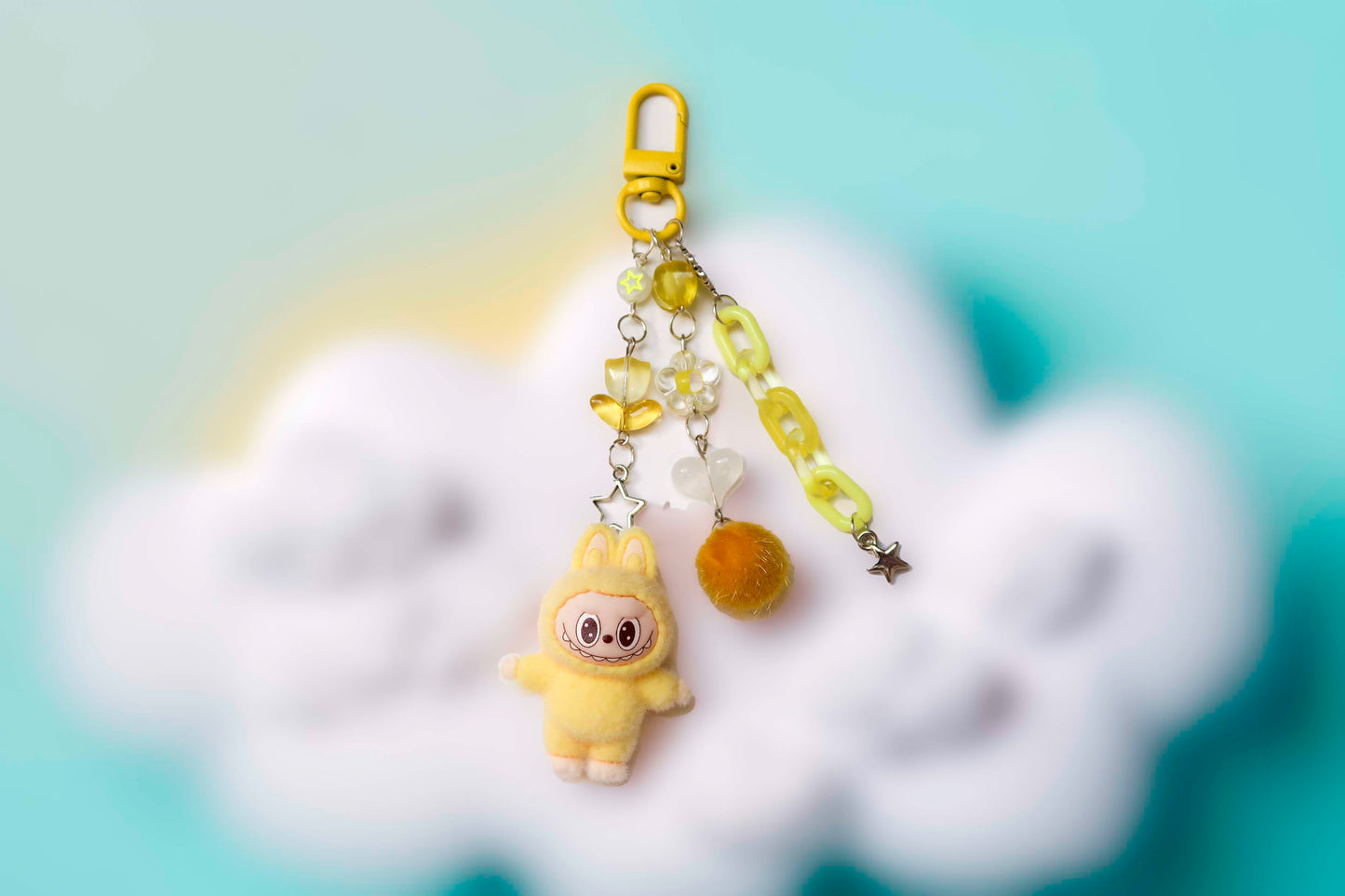 Labubu Lemon Beaded Keyring