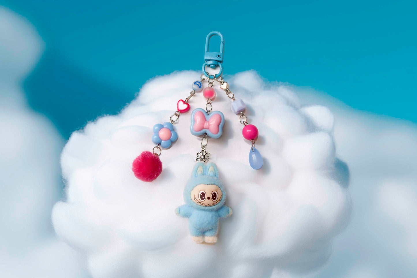 Labubu Bow Beaded Keyring