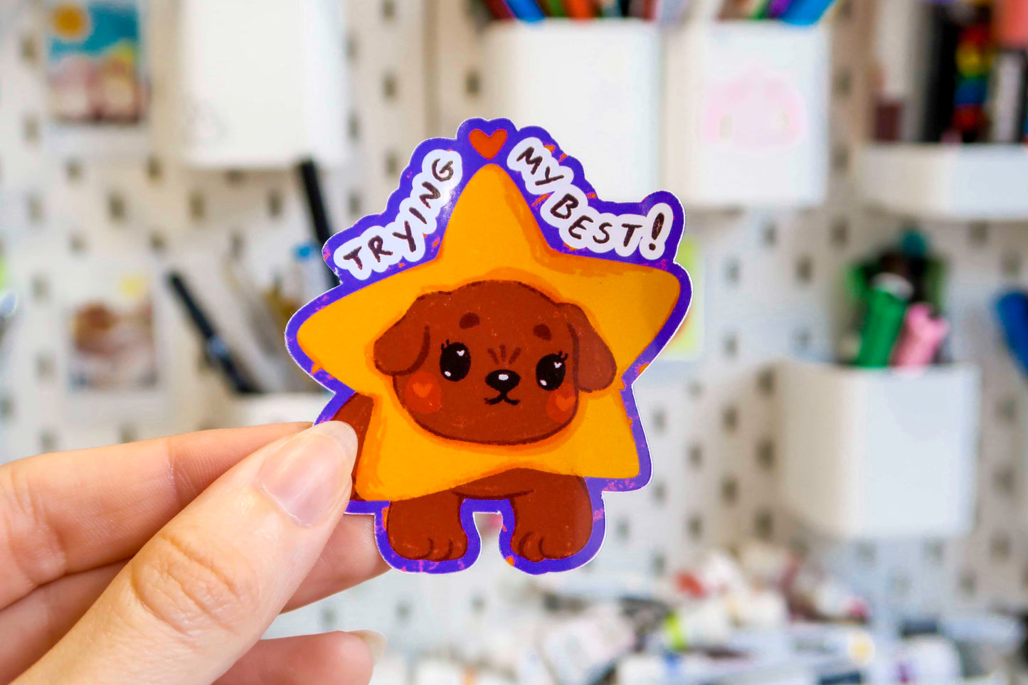 'Trying my Best!' Star Dog Sticker