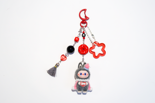 Labubu Love Beaded Keyring
