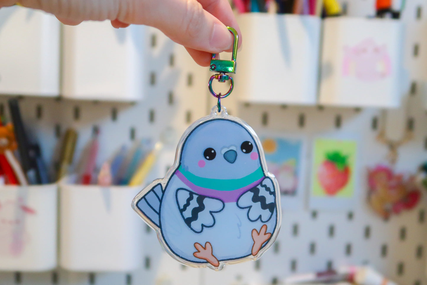 Pigeon Keyring