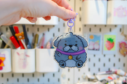Round Dog Keyring