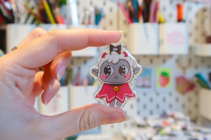 Cult of the Lamb Glitter Acrylic Pin