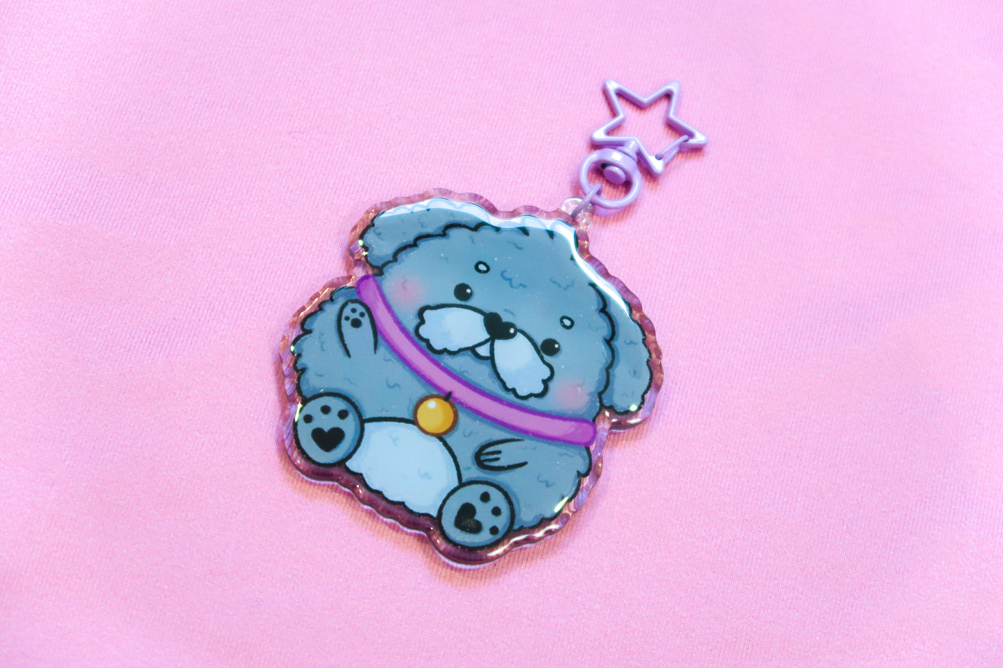 Round Dog Keyring