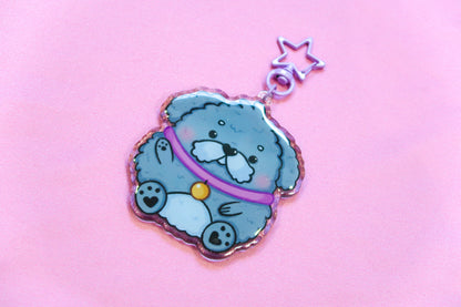 Round Dog Keyring