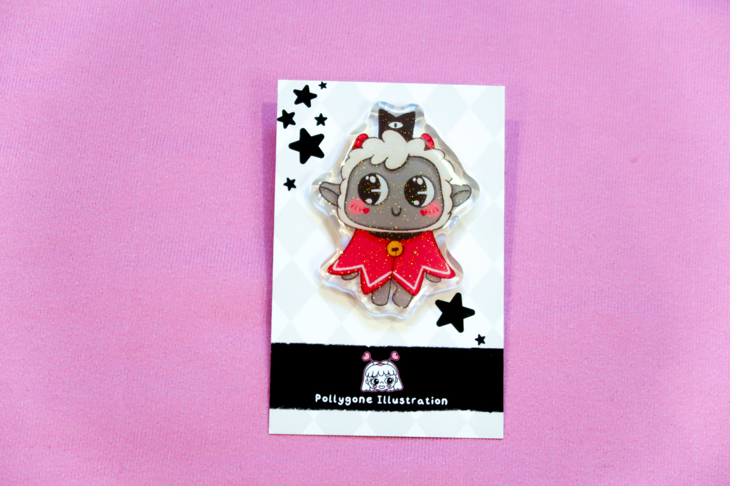 Cult of the Lamb Glitter Acrylic Pin