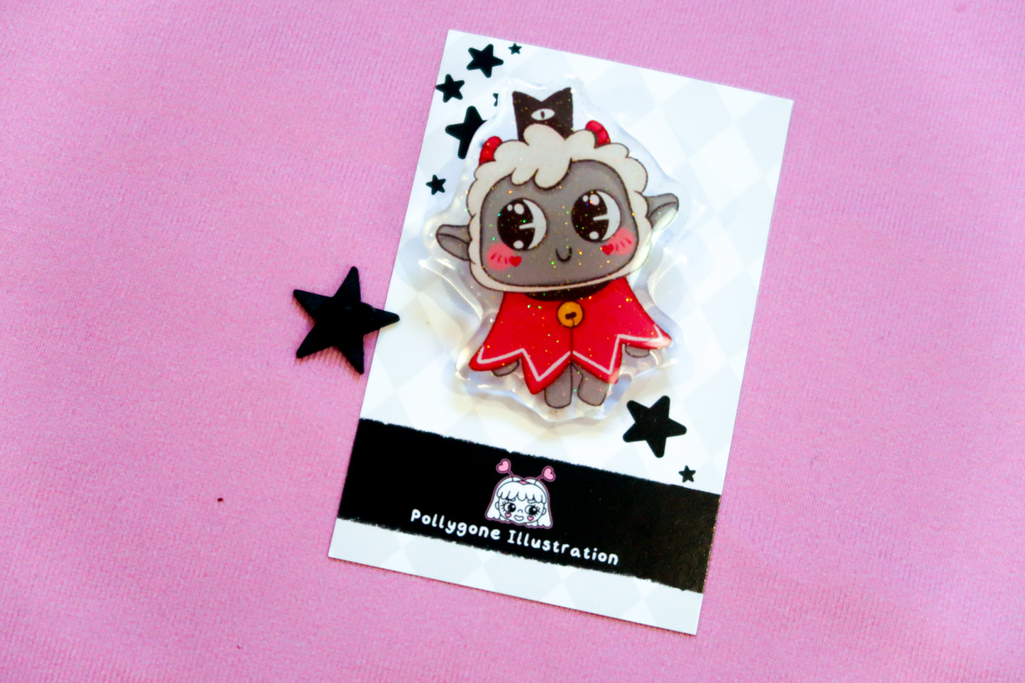 Cult of the Lamb Glitter Acrylic Pin