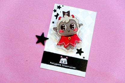 Cult of the Lamb Glitter Acrylic Pin