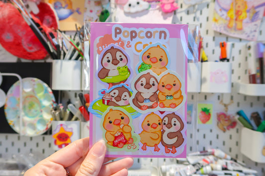 Popcorn & Crisp Ducks Sticker Set