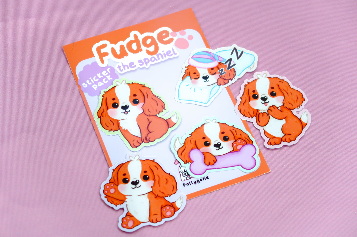 Fudge the Spaniel Sticker Set