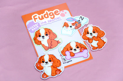 Fudge the Spaniel Sticker Set