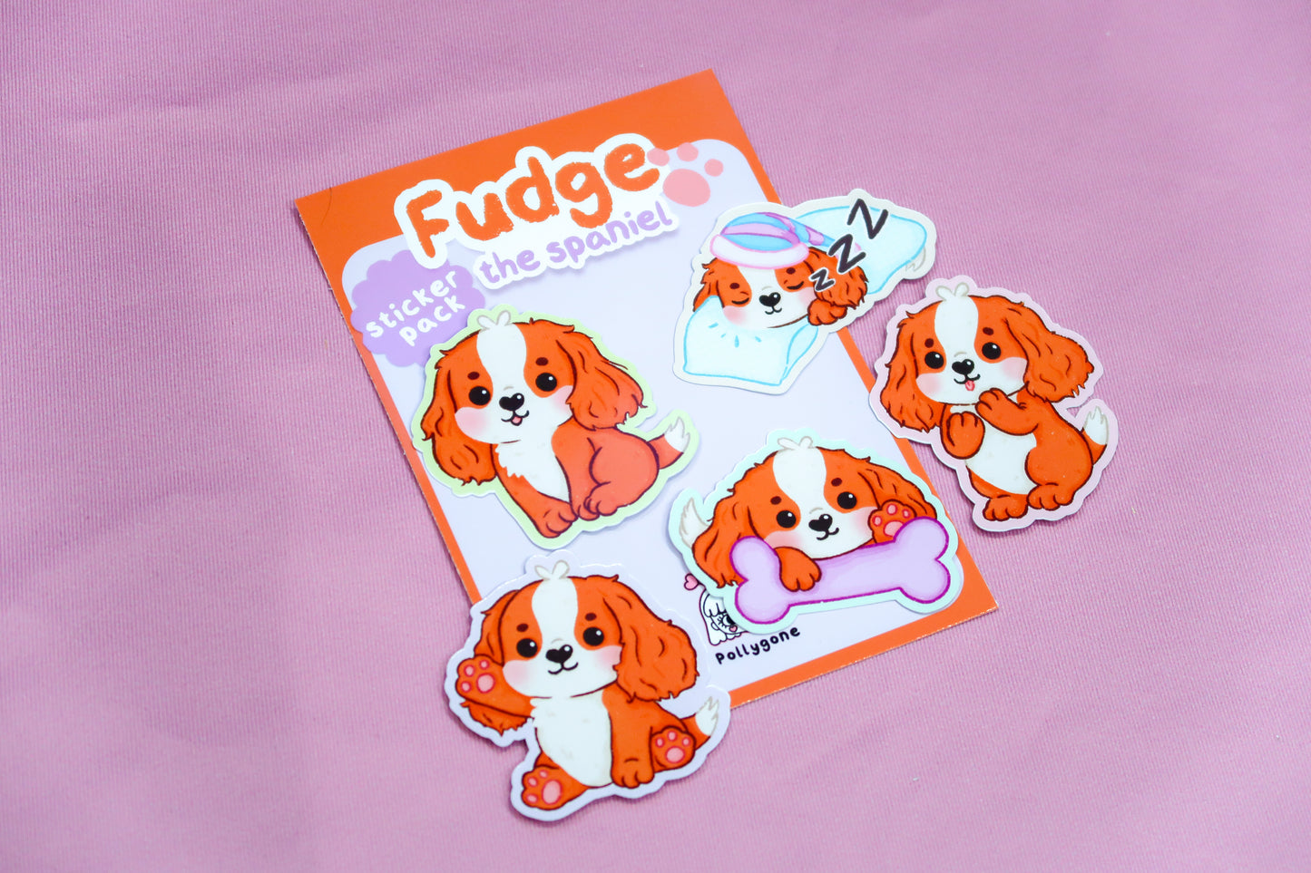 Fudge the Spaniel Sticker Set