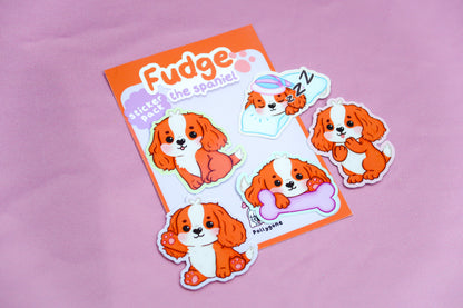 Fudge the Spaniel Sticker Set