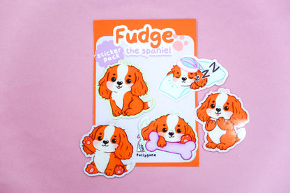 Fudge the Spaniel Sticker Set